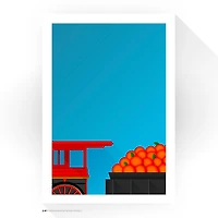Houston Astros 14" x 20" Minute Maid Park Orange Train Minimalist Art Giclee Print