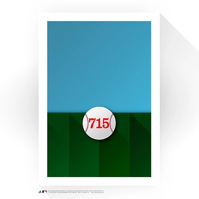 Atlanta Braves 14" x 20" Turner Field 715 Minimalist Art Giclee Print