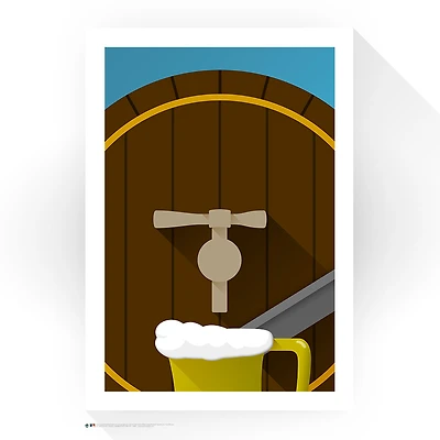 Milwaukee Brewers 14" x 20" County Stadium Minimalist Art Giclee Print