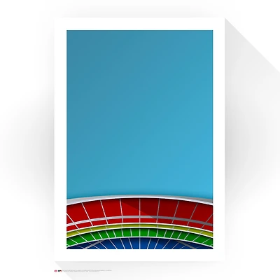 Cincinnati Reds 14" x 20" Riverfront Stadium Rainbow Seats Minimalist Art Giclee Print