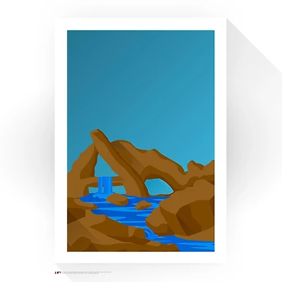 Los Angeles Angels 24" x 32" Angel Stadium The Rock Pile Minimalist Art Giclee Print