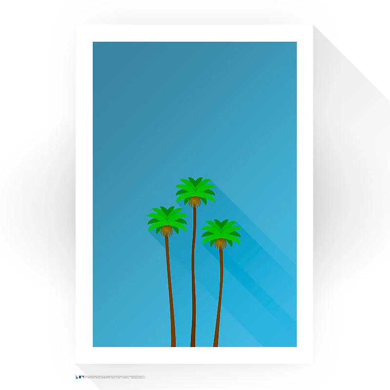 Los Angeles Dodgers 24" x 32" Dodger Stadium The Three Sisters Minimalist Art Giclee Print