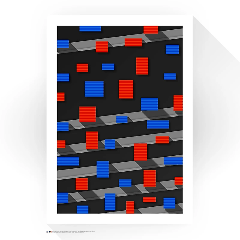 New York Mets 24" x 32" Shea Stadium The Panels Minimalist Art Giclee Print