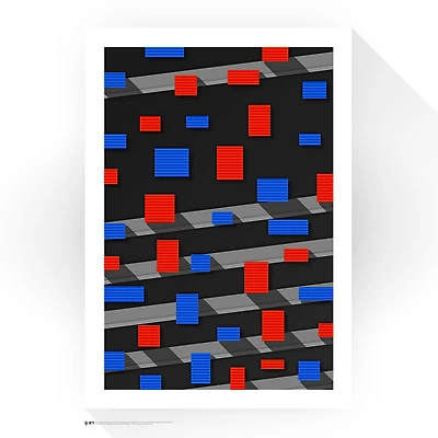 New York Mets 24" x 32" Shea Stadium The Panels Minimalist Art Giclee Print