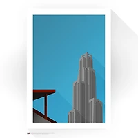 Pittsburgh Pirates 24" x 32" Forbes Field Cathedral of Learning Minimalist Art Giclee Print