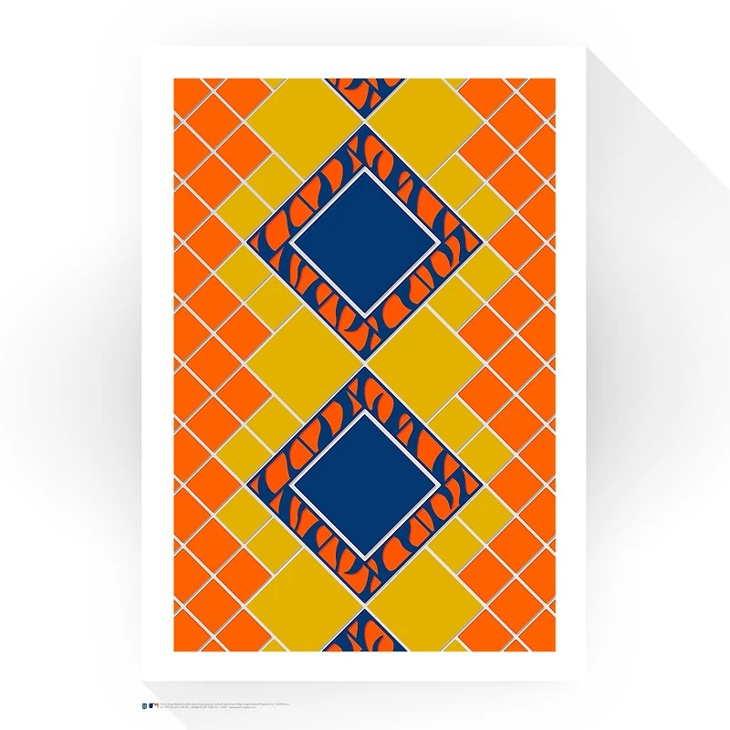 Detroit Tigers 24" x 32" Comerica Park Pewabic Tile Minimalist Art Giclee Print