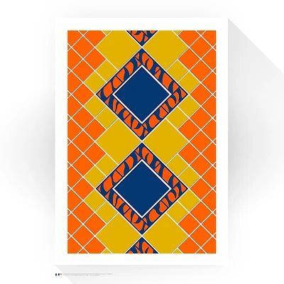 Detroit Tigers 24" x 32" Comerica Park Pewabic Tile Minimalist Art Giclee Print