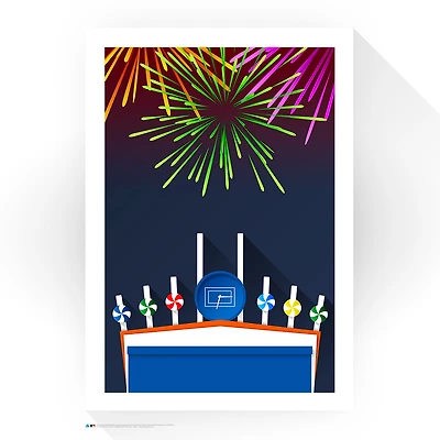 Chicago White Sox 24" x 32" Comiskey Park Fireworks Minimalist Art Giclee Print