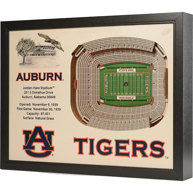 Auburn Tigers 25.5" x 19.5" Jordan-Hare Stadium Stadium Views Wall Art