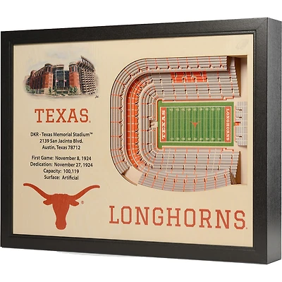 Texas Longhorns 25.5" x 19.5" Darrel K. Royal-Texas Memorial Stadium Stadium Views Wall Art