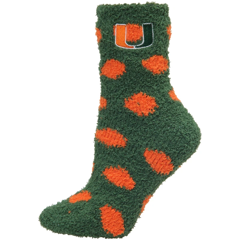 Women's ZooZatz Miami Hurricanes Plush Dot Socks