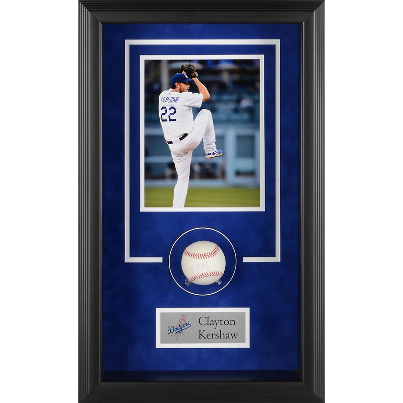Clayton Kershaw Los Angeles Dodgers Framed Autographed Baseball Shadowbox