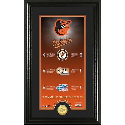 Highland Mint Baltimore Orioles 12" x 20" World Series Championships Legacy Supreme Photomint