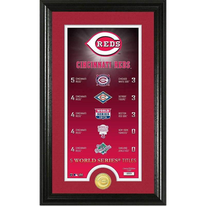 Highland Mint Cincinnati Reds 12" x 20" World Series Championships Legacy Supreme Photomint