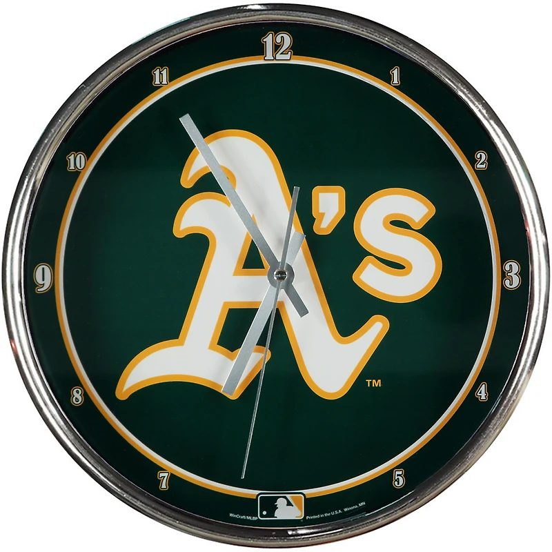 WinCraft Athletics 12" Baseball Club Chrome Wall Clock