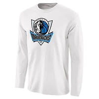 Men's White Dallas Mavericks Primary Logo Long Sleeve T-Shirt