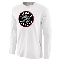 Men's White Toronto Raptors Primary Logo Long Sleeve T-Shirt