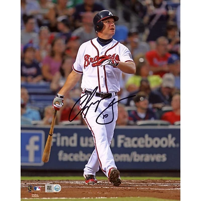 Chipper Jones Atlanta Braves Autographed 8" x 10" Watching Ball Photograph