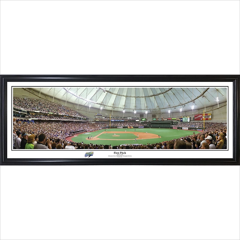 Tampa Bay Rays 39" x 13.5" First Pitch Standard Black Framed Panorama