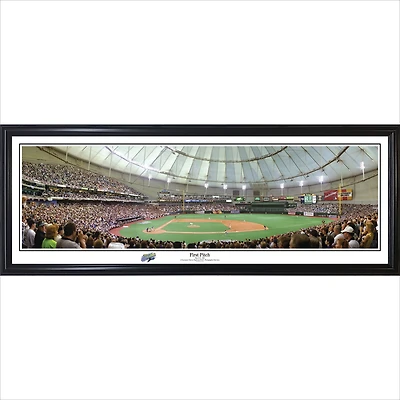 Tampa Bay Rays 39" x 13.5" First Pitch Standard Black Framed Panorama