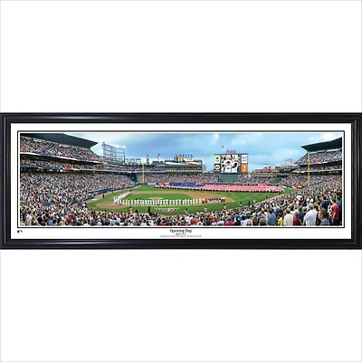 Atlanta Braves 39" x 13.5" Opening Day Standard Black Framed Panorama