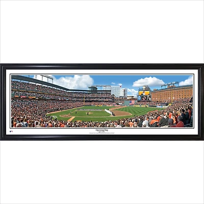 Baltimore Orioles 39" x 13.5" Opening Day Standard Black Framed Panorama