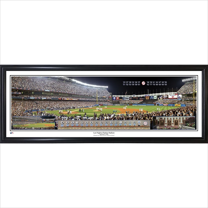 New York Yankees 39" x 13.5" Last Night at Yankee Stadium Standard Black Framed Panorama