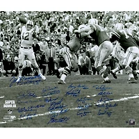 1969 New York Jets Autographed 20'' x 24'' Black & White Metallic Photograph