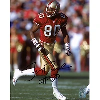 Jerry Rice San Francisco 49ers Autographed 8" x 10" Scarlet Jersey Running Solo Photograph