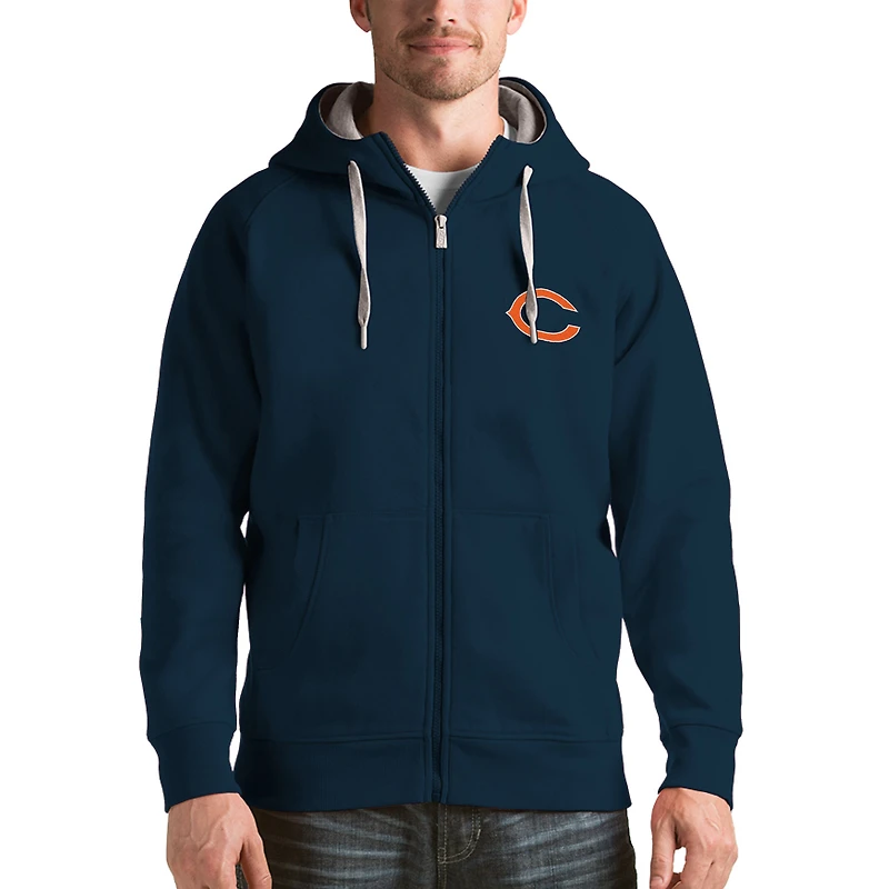 Men's Antigua Navy Chicago Bears Victory Full-Zip Hoodie
