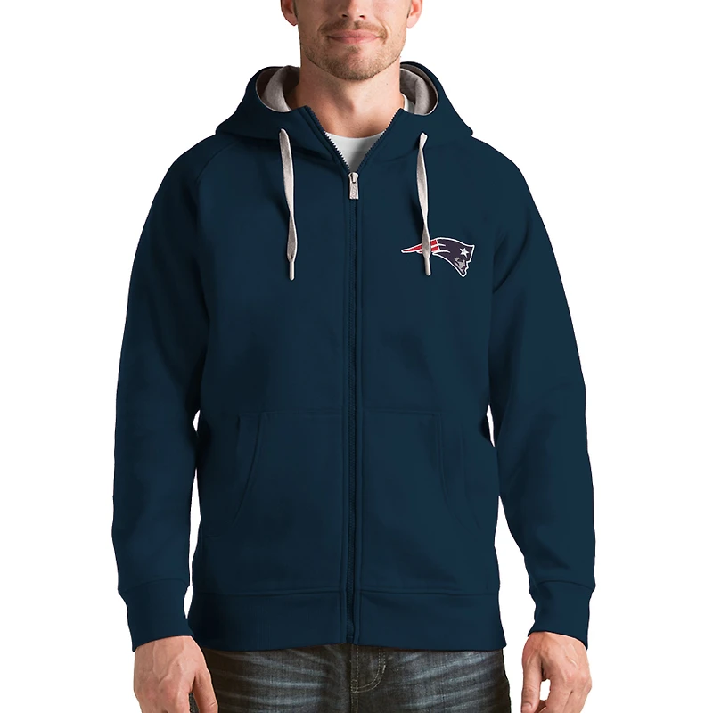 Men's Antigua Navy New England Patriots Victory Full-Zip Hoodie