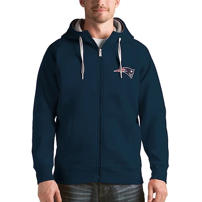Men's Antigua Navy New England Patriots Victory Full-Zip Hoodie