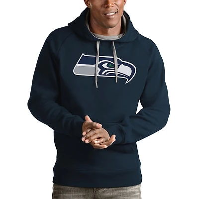 Men's Antigua College Navy Seattle Seahawks Victory Pullover Hoodie