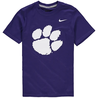 Youth Nike Purple Clemson Tigers Cotton Logo T-Shirt
