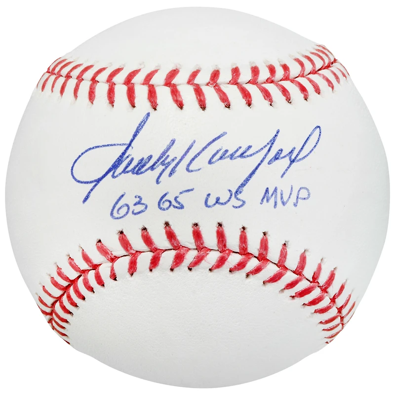 Sandy Koufax Los Angeles Dodgers Autographed Baseball with "63 65 WS MVP" Inscription