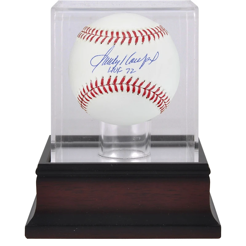 Sandy Koufax Los Angeles Dodgers Autographed Baseball with "HOF 72" Inscription and Mahogany Display Case