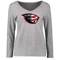 Women's Ash Oregon State Beavers Beaver Salute Long Sleeve T-Shirt