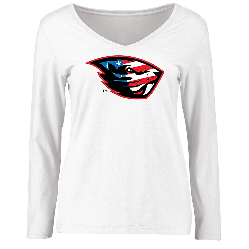Women's White Oregon State Beavers Beaver Salute Long Sleeve T-Shirt