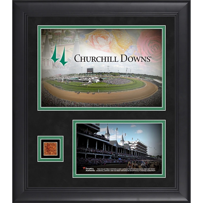 Churchill Downs Framed 15" x 17" Twin Spires Collage with Race Used Dirt from Churchill Downs