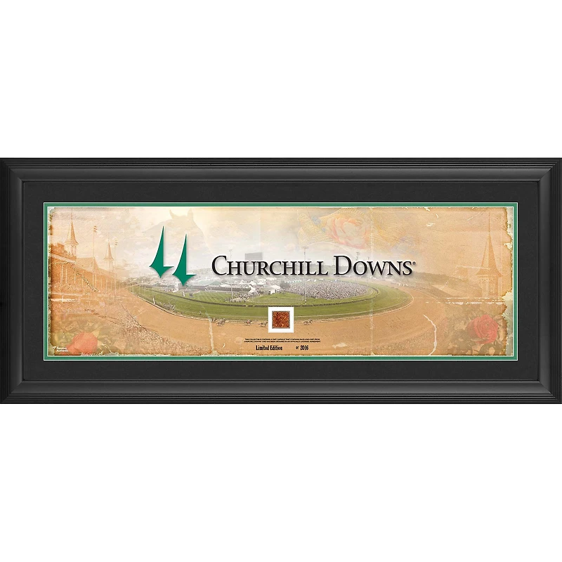 Churchill Downs Framed 10" x 30" Panoramic with Race Used Dirt from Churchill Downs