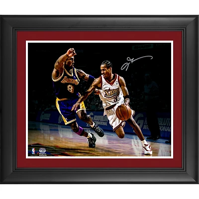 Allen Iverson Philadelphia 76ers Framed Autographed 16" x 20" vs. Kobe Photograph