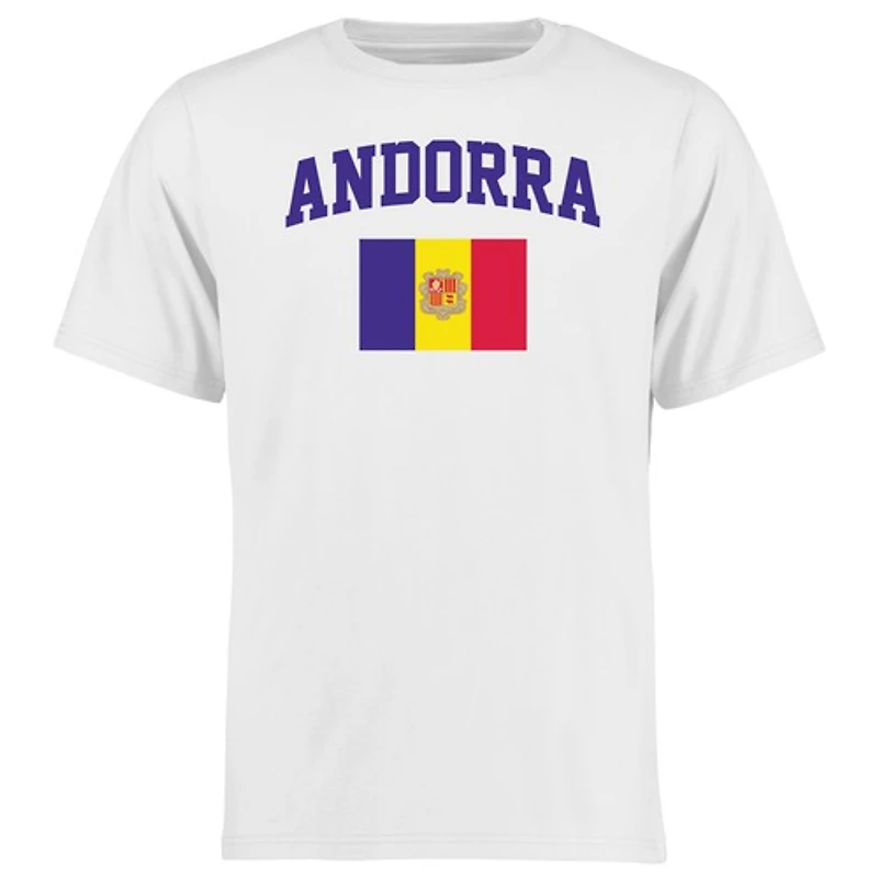 Men's White Andorra Flag T-Shirt