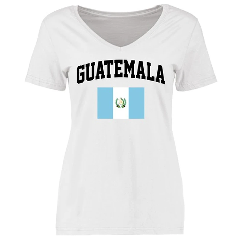 Women's White Guatemala Flag T-Shirt