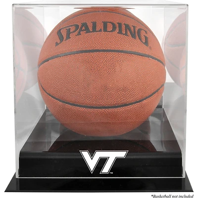 Virginia Tech Hokies Black Base Team Logo Basketball Display Case with Mirrored Back