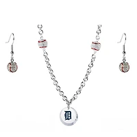 Detroit Tigers Crystals from Swarovski Baseball Necklace & Earrings