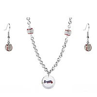 Atlanta Braves Crystals from Swarovski Baseball Necklace & Earrings