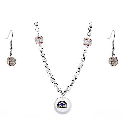 Colorado Rockies Crystals from Swarovski Baseball Necklace & Earrings
