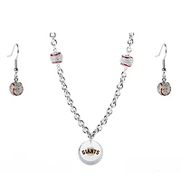San Francisco Giants Crystals from Swarovski Baseball Necklace & Earrings