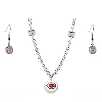 Cincinnati Reds Crystals from Swarovski Baseball Necklace & Earrings