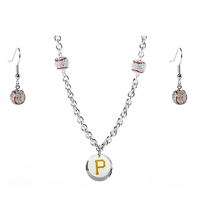 Pittsburgh Pirates Crystals from Swarovski Baseball Necklace & Earrings